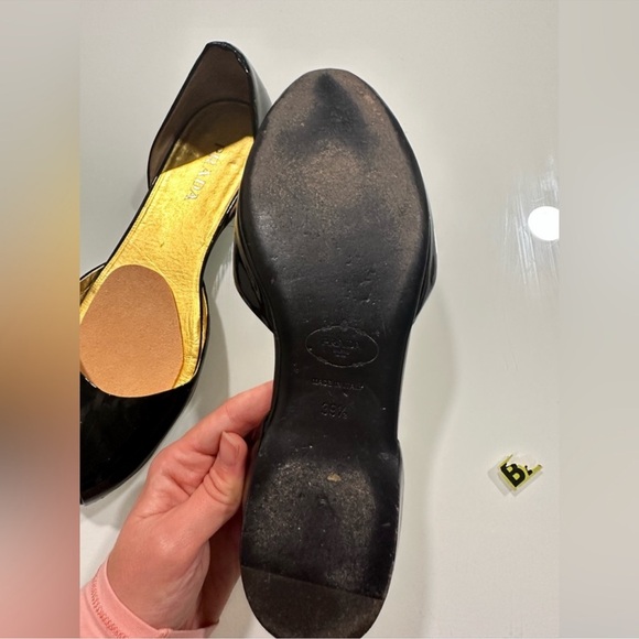 Prada classic black Patent Leather Peep Toe Ballet Flats size EU 39 USA 8.5 - Picture 5 of 9